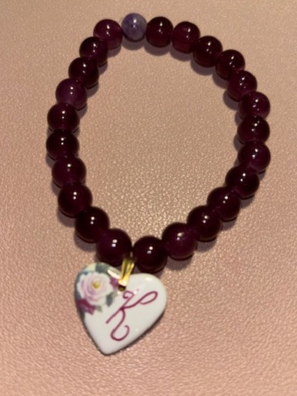 K name plate handcrafted Bracelet